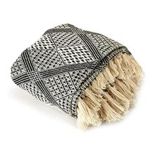 Sashaa World Cotton Throw Bedcover Grey