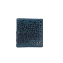Da Milano Textured Leather Ocean Blue Mens Wallet