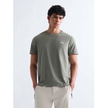 U.S. POLO ASSN. Green Men's Solid Slim Fit T-shirt