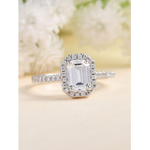 925 Silver 1.5 Carat American Diamond Adjustable Ring for Women and Girls