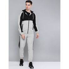 Alcis Men Solid Grey Melange Tracksuit