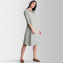Fablestreet Collared Check Shirt Dress - Olive Green