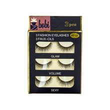 BOBI Fine and Natural Eyelashes Reusable Dramatic Looks Easy To Apply (FMSD02) - 3 Pairs