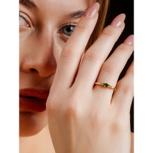 Soraya Luxe 925 Sterling Silver Emerald Halo Ring