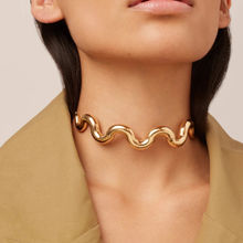 AMOSSH Waterproof 18K Gold Plated Rubina Choker Necklace
