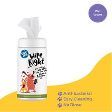 Captain Zack Wipe Right Anti-bacterial Pet Wipes, 80 Wipes