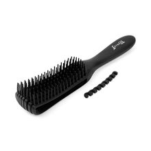 Streak Street Wet And Dry Hair Detangler Hair Brush With Spacing Clip - Black