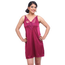 Fasense Women Satin Nightwear Sleepwear Short Nighty SR062 - Pink