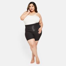 Secrets By ZeroKaata Plus Size Women Black-Colored High-Waist Tummy Shapewear