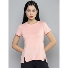Fitkin Womens Pink Side Mesh Panel T-shirt