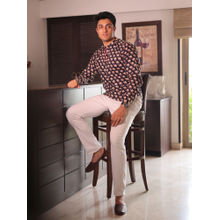 Spring Soul Brown Cotton Printed Full Sleeves Shirt