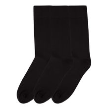 NEXT2SKIN Mens Cotton Socks Crew Length Seamless Socks - Pack of 3 (Black)