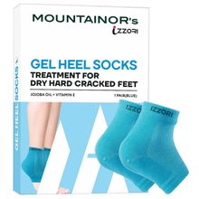 MOUNTAINOR Silicone Gel Heel Socks For Dry Hard Cracked Heel Repair Pad - Blue