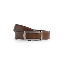 CAZZANO Brown Men Lether Belt with Slider Buckle