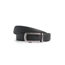 CAZZANO Black Men Lether Belt with Slider Buckle