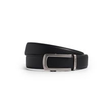 CAZZANO Black Men Lether Belt with Slider Buckle