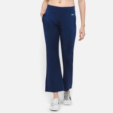 Clovia Comfort Fit High-rise Flared Yoga Pants In Navy With Side Pockets