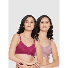 Clovia Lace Non-Padded Non-Wired 3/4th Cup Bralette Bra (Pack of 2)
