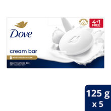Dove Cream Beauty Bathing Soap Bar with Moisturising Cream - 4+1 Free Combo