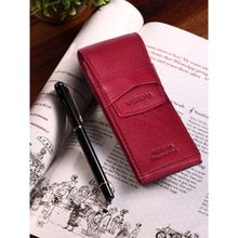 Sassora Premium Leather Pen Case Maroon (M)