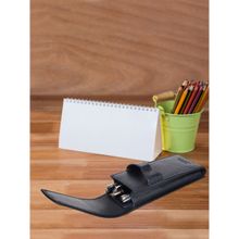 Sassora Premium Leather Pen Case Navy Blue (M)