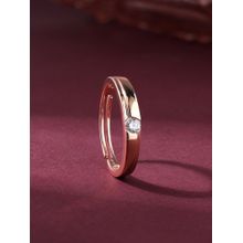Ornate Jewels 925 Silver 18K Rose Gold American Diamond Adjustable Ring for Men & Boys