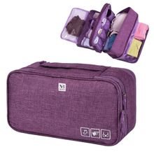 NFI Essentials 3 Layer Lingerie Organizer Bag, Portable Travel Storage Pouch for Bra, Panty, Socks