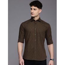 Kenneth Cole Men Bronze Printed Casual Shirt