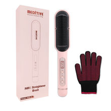 MEDITIVE Hair Straightener Brush With 9 Adjustable Temperature Settings