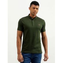 United Colors Of Benetton Green Regular Fit Mandarin Neck Solid T-Shirt