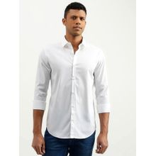 United Colors Of Benetton White Slim Fit Spread Collar Solid Shirt