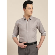 SOJANYA Cotton Linen Coffee Brown Formal Shirt