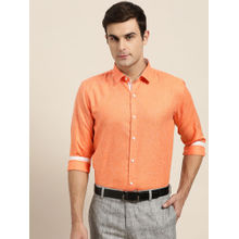SOJANYA Cotton Linen Orange Formal Shirt