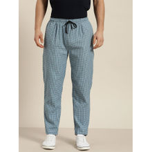 SOJANYA Cotton Teal Blue & White Checked Track Pant
