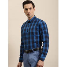 SOJANYA Cotton Navy & Royal blue Formal Shirt