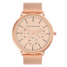 French Connection Men Mario Rose Gold Dial Analog Watch FCN00051D (M)