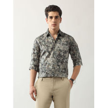 Arrow Newyork Men's Green Satin Manhattan Slim Fit Shirt