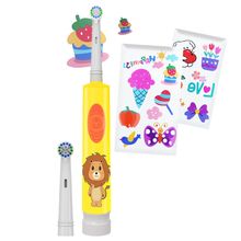 Lifelong LLDC99 Battery Toothbrush for Kids with 1 Handle, 2 Brush Heads, Stickers & 2xAAA Batteries