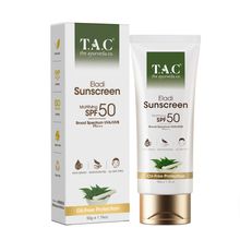 TAC - The Ayurveda Co. Eladi Sunscreen SPF 50 with Eladi & Neem - Reduces Tan & Combats Acne