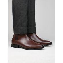 Alberto Torresi Synthetic Brown Chelsea Boots For Men