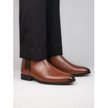 Alberto Torresi Synthetic Tan Chelsea Boots For Men