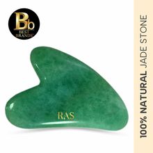 Ras Luxury Oils Jade Gua Sha Face Massage Tool For Reducing Fine Lines & Eye Puffiness - 1 Pcs