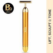 RAS Luxury Oils 24k T-shape Gold Vibrating Face Massager