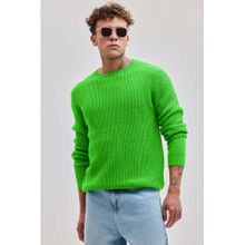 Snitch Men Green Textured Sweater