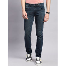 Monte Carlo Mens Blue Light Wash Cotton Blend Ankle Fit Casual Jeans