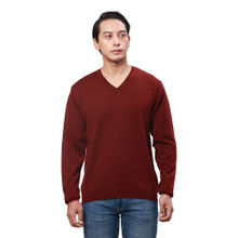Park Avenue Regular Fit Solid Dark Red Sweater