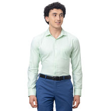 Park Avenue Slim Fit Textured Light Green Shirt