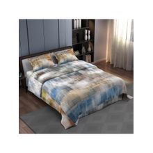Synergized Cotton Bedsheet With 2 Pillow Covers Grey Watercolor Print-N7