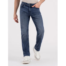 Red Tape Mens Blue Solid Straight Fit Jeans