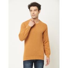 CRIMSOUNE CLUB Men Orange Sweater in Pure Cotton